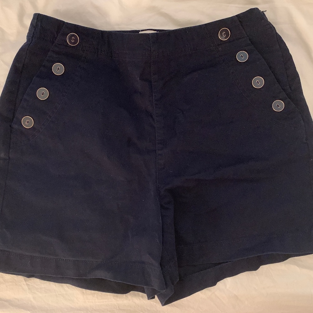 Navy Blue High Waisted Shorts